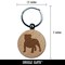 Bulldog English British Dog Solid Engraved Wood Round Keychain Tag Charm
